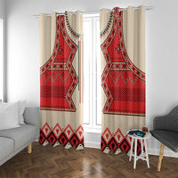 Folk Albanian Patterns Eagle Window Curtain - Wonder Print Shop