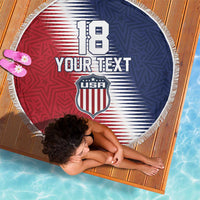 Custom USA Soccer Spirit Beach Blanket Abstract Stars Style - Wonder Print Shop