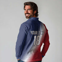 Custom USA Soccer Spirit Long Sleeve Polo Shirt Abstract Stars Style - Wonder Print Shop
