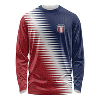 Custom USA Soccer Spirit Long Sleeve Shirt Abstract Stars Style - Wonder Print Shop