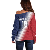 Custom USA Soccer Spirit Off Shoulder Sweater Abstract Stars Style - Wonder Print Shop