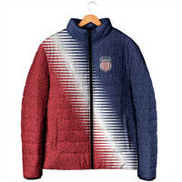 Custom USA Soccer Spirit Padded Jacket Abstract Stars Style - Wonder Print Shop