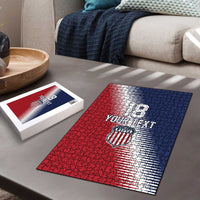 Custom USA Soccer Spirit Puzzle Abstract Stars Style - Wonder Print Shop