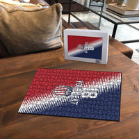 Custom USA Soccer Spirit Puzzle Abstract Stars Style - Wonder Print Shop