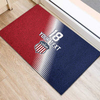 Custom USA Soccer Spirit Rubber Doormat Abstract Stars Style - Wonder Print Shop