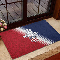 Custom USA Soccer Spirit Rubber Doormat Abstract Stars Style - Wonder Print Shop