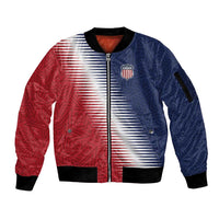 Custom USA Soccer Spirit Sleeve Zip Bomber Jacket Abstract Stars Style - Wonder Print Shop