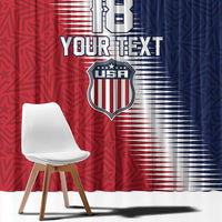 Custom USA Soccer Spirit Window Curtain Abstract Stars Style - Wonder Print Shop