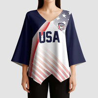 Custom USA Soccer Kimono Sleeve Blouse Play With Pride - Wonder Print Shop