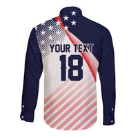 Custom USA Soccer Long Sleeve Button Shirt Play With Pride - Wonder Print Shop