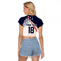 Custom USA Soccer Raglan Cropped T Shirt Play With Pride - Wonder Print Shop