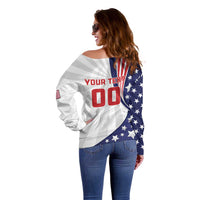 Custom United States Ice Hockey Off Shoulder Sweater USA Go Champions