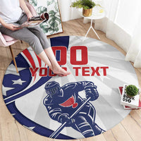 Custom United States Ice Hockey Round Carpet USA Go Champions