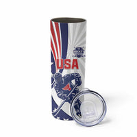 Custom United States Ice Hockey Skinny Tumbler USA Go Champions