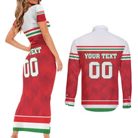 Custom Hungary Hockey Couples Matching Short Sleeve Bodycon Dress and Long Sleeve Button Shirt Magyarorszag Sporty Style