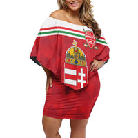 Custom Hungary Hockey Family Matching Off Shoulder Short Dress and Hawaiian Shirt Magyarorszag Sporty Style