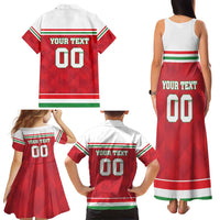Custom Hungary Hockey Family Matching Tank Maxi Dress and Hawaiian Shirt Magyarorszag Sporty Style