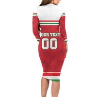 Custom Hungary Hockey Long Sleeve Bodycon Dress Magyarorszag Sporty Style