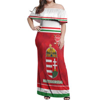 Custom Hungary Hockey Off Shoulder Maxi Dress Magyarorszag Sporty Style