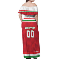 Custom Hungary Hockey Off Shoulder Maxi Dress Magyarorszag Sporty Style
