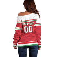 Custom Hungary Hockey Off Shoulder Sweater Magyarorszag Sporty Style
