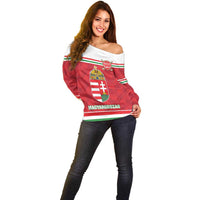 Custom Hungary Hockey Off Shoulder Sweater Magyarorszag Sporty Style