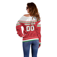 Custom Hungary Hockey Off Shoulder Sweater Magyarorszag Sporty Style