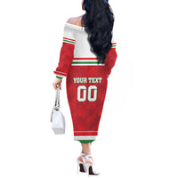 Custom Hungary Hockey Off The Shoulder Long Sleeve Dress Magyarorszag Sporty Style