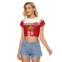 Custom Hungary Hockey Raglan Cropped T Shirt Magyarorszag Sporty Style