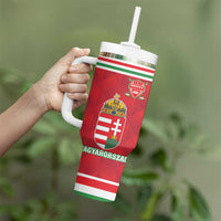 Custom Hungary Hockey Tumbler With Handle Magyarorszag Sporty Style