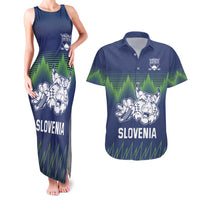 Custom Slovenia Hockey Couples Matching Tank Maxi Dress and Hawaiian Shirt Slovenija Lynx Mascot