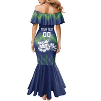 Custom Slovenia Hockey Family Matching Mermaid Dress and Hawaiian Shirt Slovenija Lynx Mascot