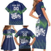 Custom Slovenia Hockey Family Matching Short Sleeve Bodycon Dress and Hawaiian Shirt Slovenija Lynx Mascot