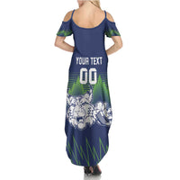 Custom Slovenia Hockey Family Matching Summer Maxi Dress and Hawaiian Shirt Slovenija Lynx Mascot