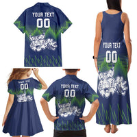 Custom Slovenia Hockey Family Matching Tank Maxi Dress and Hawaiian Shirt Slovenija Lynx Mascot