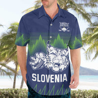 Custom Slovenia Hockey Hawaiian Shirt Slovenija Lynx Mascot
