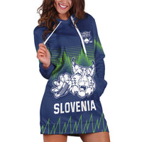Custom Slovenia Hockey Hoodie Dress Slovenija Lynx Mascot