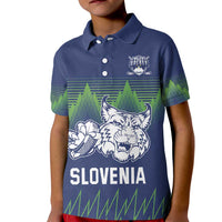 Custom Slovenia Hockey Kid Polo Shirt Slovenija Lynx Mascot
