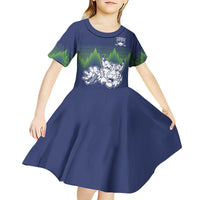 Custom Slovenia Hockey Kid Short Sleeve Dress Slovenija Lynx Mascot