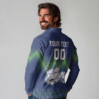 Custom Slovenia Hockey Long Sleeve Polo Shirt Slovenija Lynx Mascot