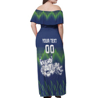Custom Slovenia Hockey Off Shoulder Maxi Dress Slovenija Lynx Mascot