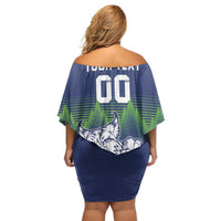 Custom Slovenia Hockey Off Shoulder Short Dress Slovenija Lynx Mascot