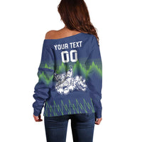 Custom Slovenia Hockey Off Shoulder Sweater Slovenija Lynx Mascot