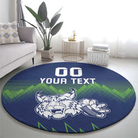 Custom Slovenia Hockey Round Carpet Slovenija Lynx Mascot