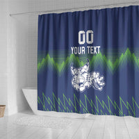 Custom Slovenia Hockey Shower Curtain Slovenija Lynx Mascot