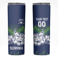 Custom Slovenia Hockey Skinny Tumbler Slovenija Lynx Mascot