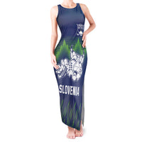 Custom Slovenia Hockey Tank Maxi Dress Slovenija Lynx Mascot