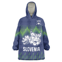 Custom Slovenia Hockey Wearable Blanket Hoodie Slovenija Lynx Mascot
