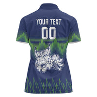 Custom Slovenia Hockey Women Polo Shirt Slovenija Lynx Mascot