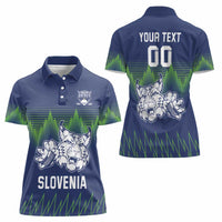 Custom Slovenia Hockey Women Polo Shirt Slovenija Lynx Mascot